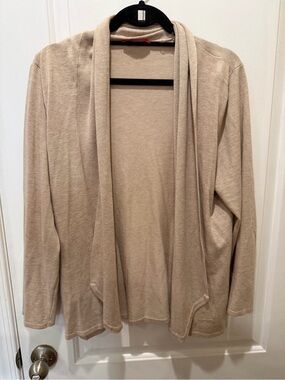 Delicious Neutral Beige Open-Front Cozy Cardigan